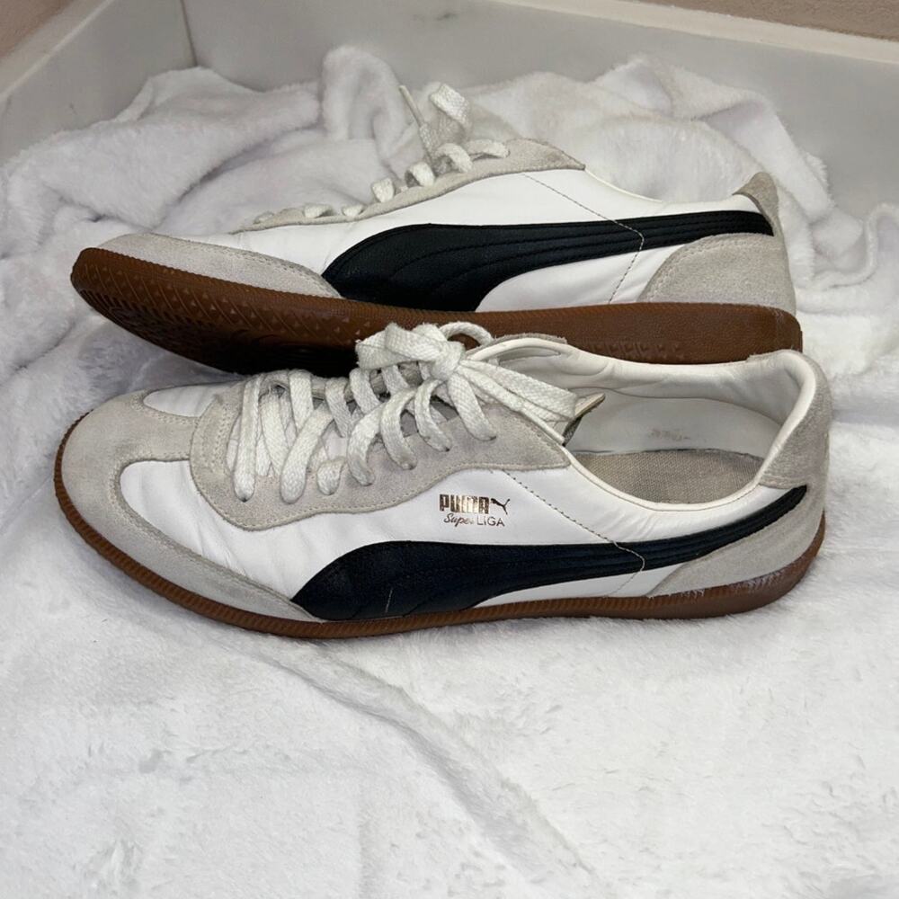 Puma Super Liga OG White Sneakers Mens Size 13 Classic Shoes - Picture 3 of 9